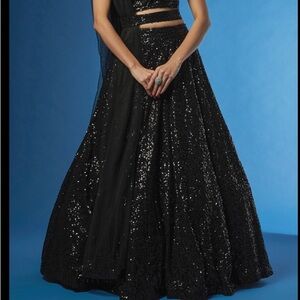 Elegant Black Sequin Skirt